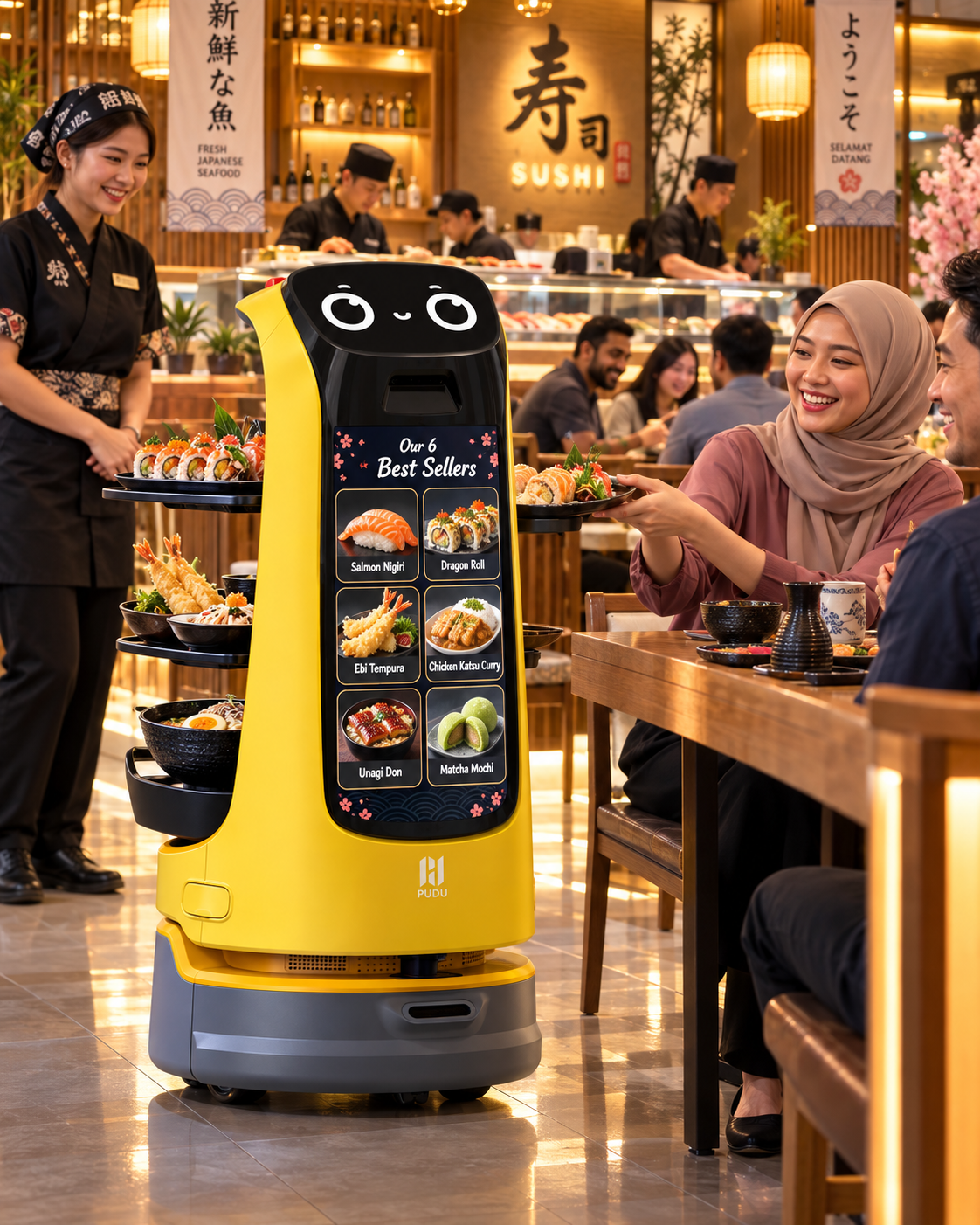 KettyBot Delivering Japanese Food in Malaysia Restaurants